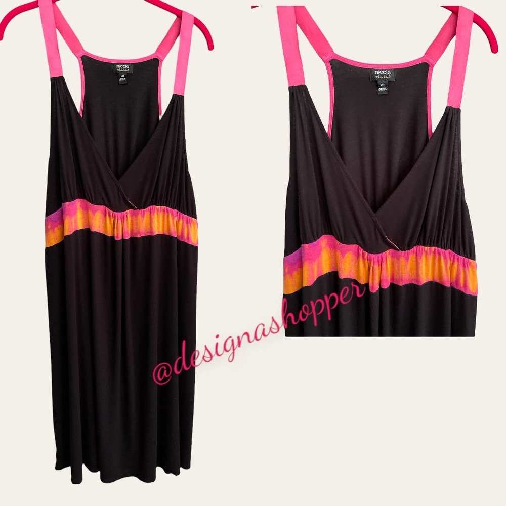 Nicole Miller Art to Wear Racer back Nightie (or coverup) Size XXL